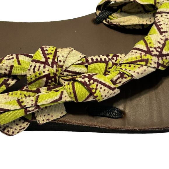 Sseko side braided women's sandals size 8 green/brown hippie - Picture 3 of 10